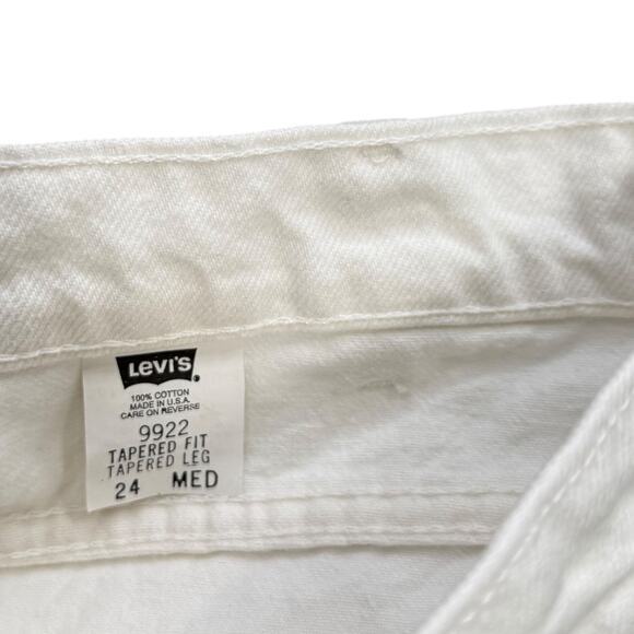 Vintage Levi's Orange Tab 9922 Tapered Leg Jeans White Plus Size 24 - Picture 4 of 7